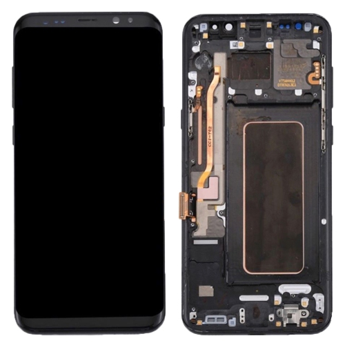 Replacement OLED Display Screen Digitizer Assembly With Frame For Samsung Galaxy S8+ Plus G955 - Black
