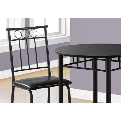 DINING SET - 3PCS SET / BLACK METAL AND TOP