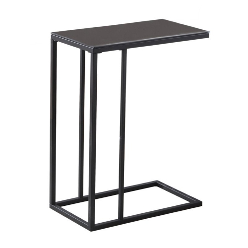 MONARCH  Accent Table C-Shaped End Side Snack Living Room Bedroom Metal In Black