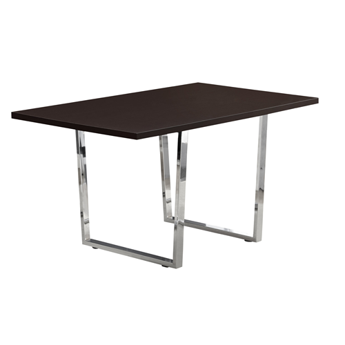 MONARCH SPECIALTIES  Dining Table - 36"x 60" / Cappuccino / Chrome Metal