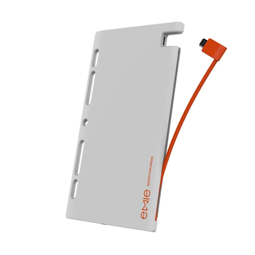 Chargeur portable Emie Power Note 5,200 mAh ultra mince à seulement 7 mm - Blanc