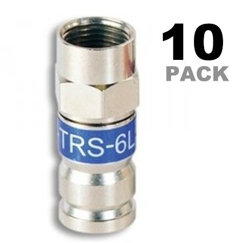 PCT-TRS-6 Universal RG-6 Coaxial Locking Compression Connector - 10 Pack