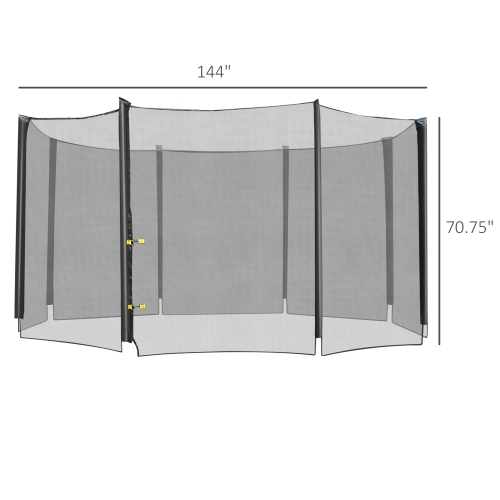 Aosom 12' Round Trampoline Enclosure Trampolining Bounce Safety Net Fence Replacement