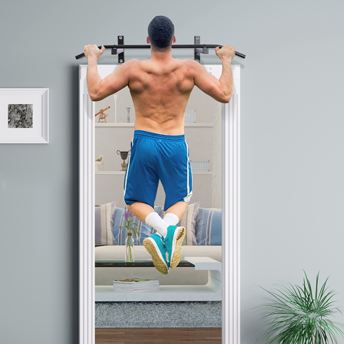 Soozier Wall Mount Pull Up Bar Black