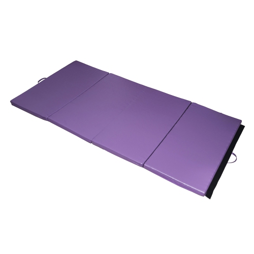 SOOZIER  4'x8'x2" Folding Gymnastics Tumbling Mat, Exercise Mat With Carrying Handles for Yoga, Mma, Martial Arts, Stretching, Core Workouts In Purple 