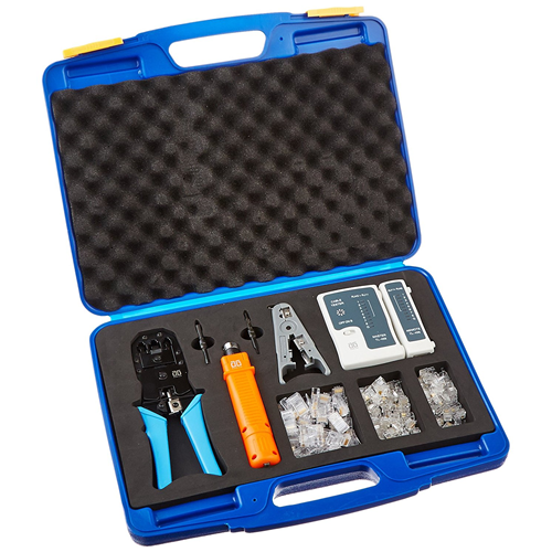 Professional Networking Tool Kit with Cable Tester, Punchdown Tool, Cable Stripper