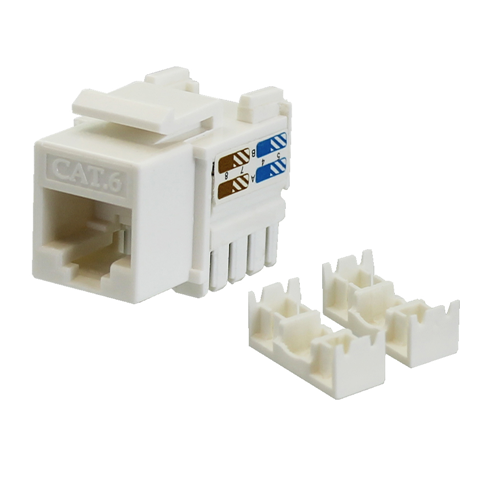 TECHLY  Cat6 Rj45 Keystone Jack - In White