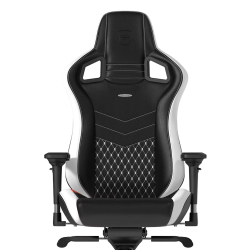 noblechairs EPIC Premium Gaming and Office Chair - Superior Ergonomics, Genuine Real Leather Upholstery, Supports up to 150 kg, Black/Red/White
