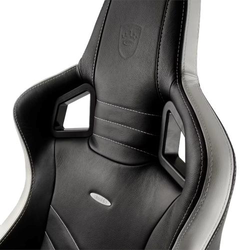 noblechairs EPIC Premium Gaming and Office Chair - Superior Ergonomics, Genuine Real Leather Upholstery, Supports up to 150 kg, Black/Red/White