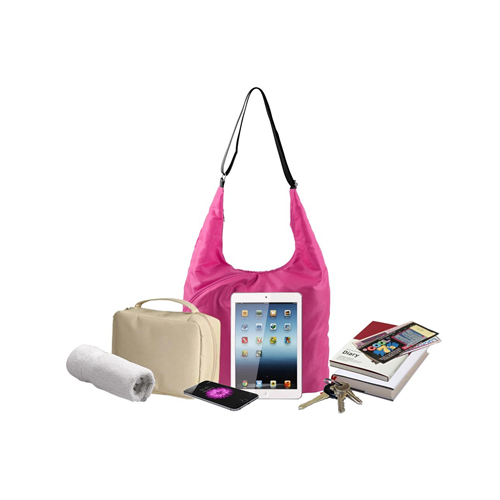 Pack n Fold Foldable Lightweight Water-resistant Hobo Bag Pink
