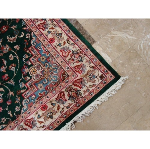 Ahmedani Awesome Love Beauty Floral Oriental Rug Hand Knotted Wool Silk Carpet 6.0' x 4.1' Area Rug - Green