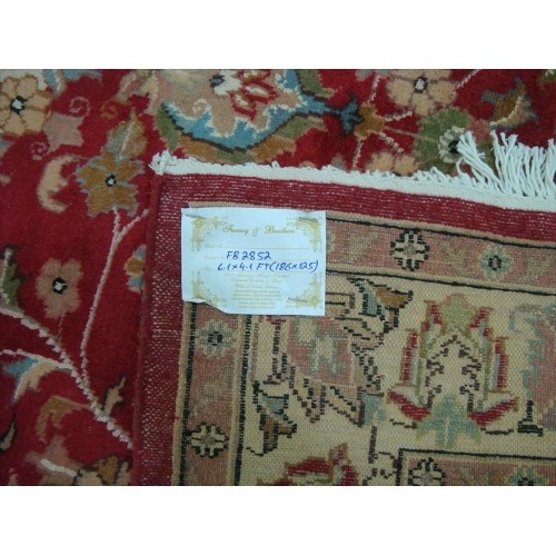 Ahmedani Love Beauty Floral Oriental Hand Knotted Wool Silk Carpet 6.1' x 4.1' Area Rug - Multi-Colour