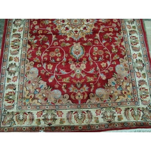 Ahmedani Love Beauty Floral Oriental Hand Knotted Wool Silk Carpet 6.1' x 4.1' Area Rug - Multi-Colour