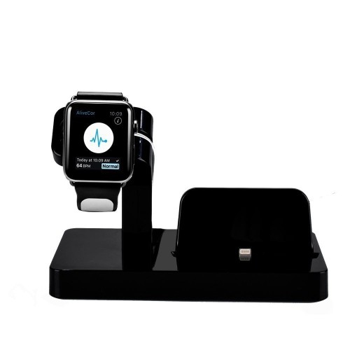 Station de recharge rapide 2-en-1 pour iPhone 14/13/12/11/10/SE pour Apple Watch 9/8/7/6/SE/5/4/3/2 Support/socle Ultra