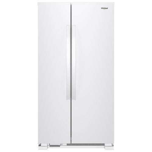 Réfrigérateur congélateur juxtaposé 21,7 pi³ 33 po à éclairage DEL de Whirlpool - Blanc