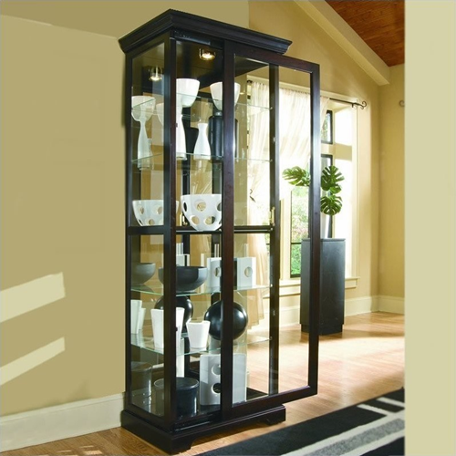 Wide curio store cabinet