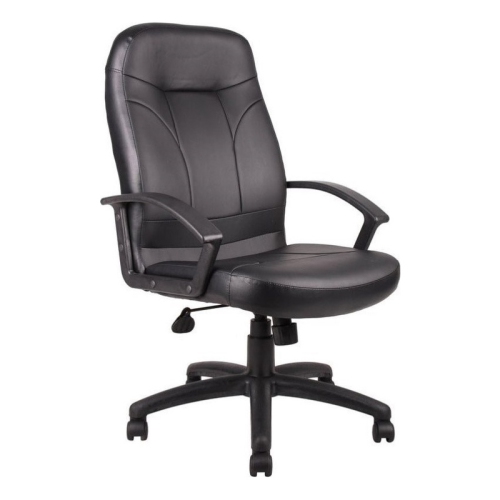 Boss Office Products Executive High Back Leather Office Chair in Black