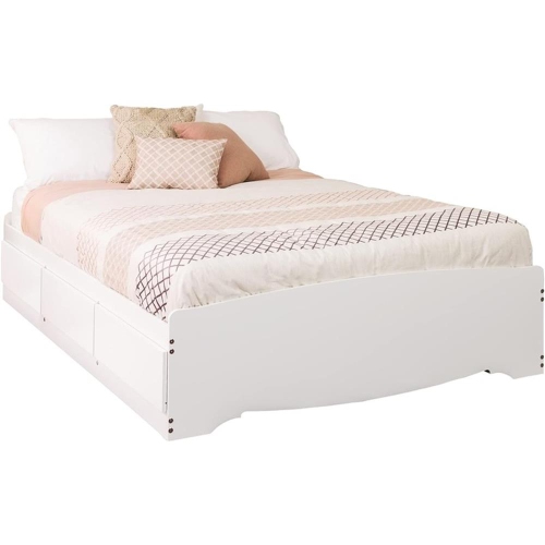 Prepac Double Full Platform Storage Bed in White