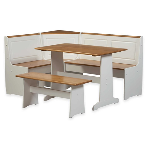 Ardmore Traditional 3-Piece Breakfast Nook - White
