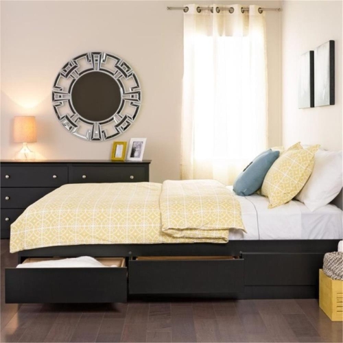 Prepac Queen Platform Storage Bed in Black