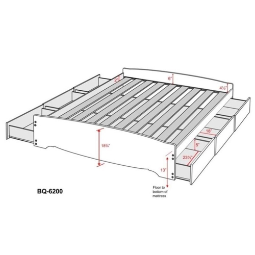 Prepac Queen Platform Storage Bed in Black