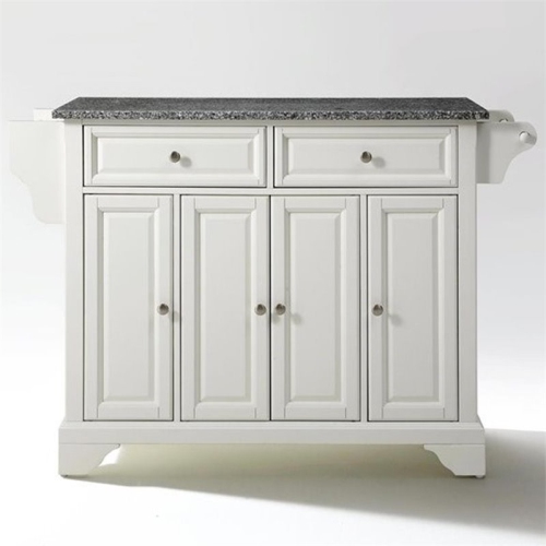 Crosley LaFayette Gray Granite Top Kitchen Island in White