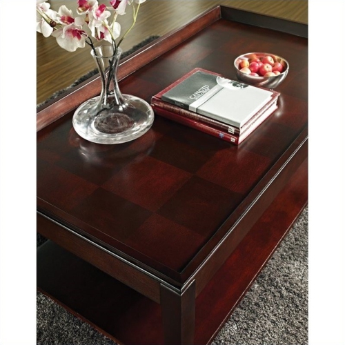 Clemson Lift Top Cocktail Table with Casters in Multi-Step Cherry