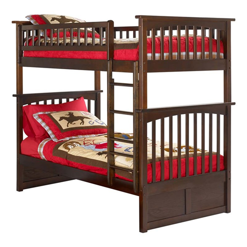 ATLANTIC FURNITURE  Columbia Twin Over Twin Bunk Bed In Walnut