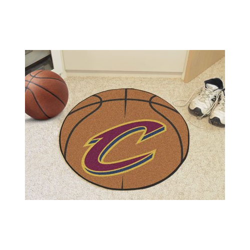 NBA - Cleveland Cavaliers Basketball Mat 27 Inch Diameter Durable Floor Protector Non Skid Rug Mat