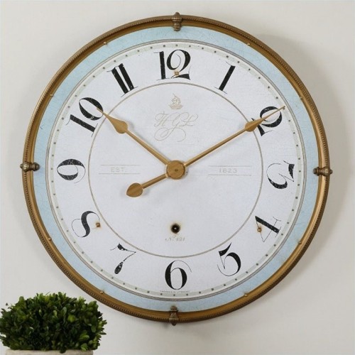 Uttermost Torriana Wall Clock in Antique Gold Frame
