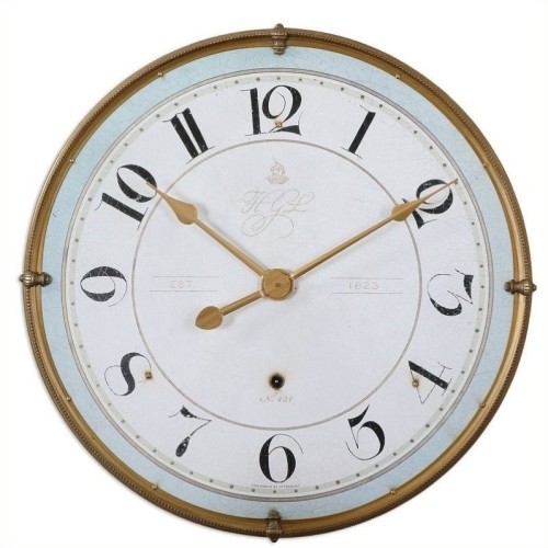 Uttermost Torriana Wall Clock in Antique Gold Frame