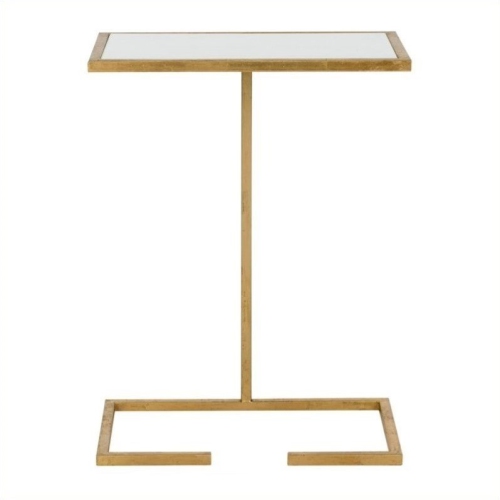 SAFAVIEH  Neil Iron And Glass Accent Table In Gold And White