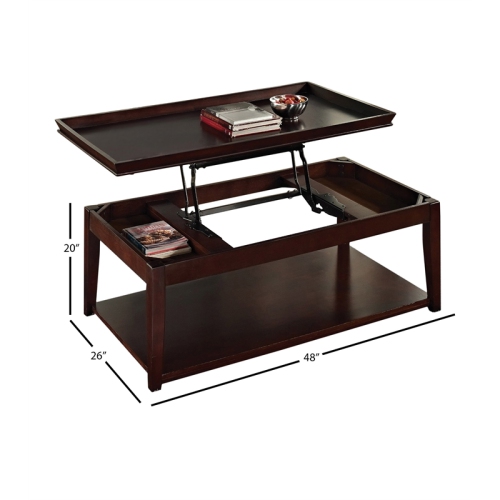 Steve Silver Company Clemson 3 Piece Lift Top Cocktail Table Set in Cherry
