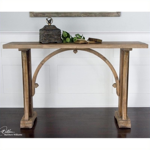 Uttermost Genessis Wood Console Table in Natural Sun Bleached
