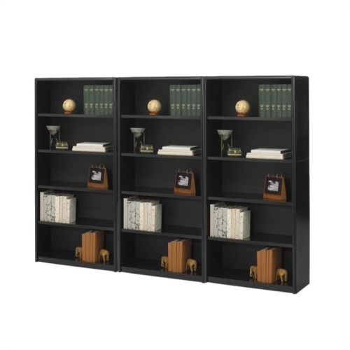 SAFCO  Valuemate 5 Shelf Wall Economy Steel Bookcase In Black