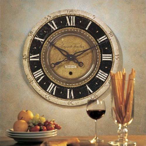 Uttermost Auguste Verdier 27 Wall Clock in Cast Antique Brass