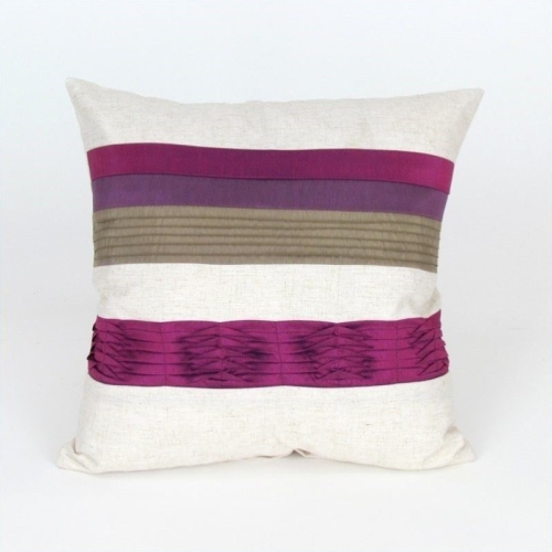 WAYBORN  Decorative Pillow 17" X 17" In Beige And Purple
