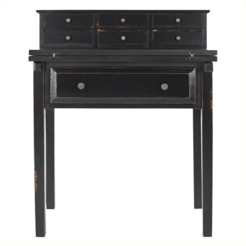 SAFAVIEH  Abigail Pine Wood Desk In In Black