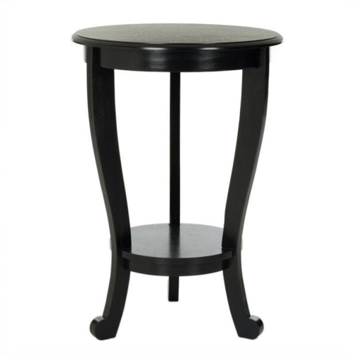 SAFAVIEH  Heather Wood Pedastal Side Table In Black