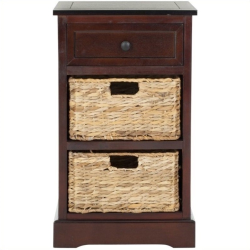 SAFAVIEH  Milan Side Storage Side Table In Dark Cherry