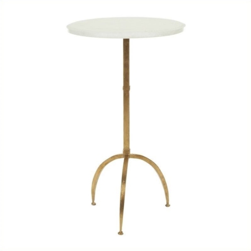 SAFAVIEH  Crystal Marble Accent Table In White And Gold