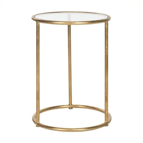 SAFAVIEH  Shay Iron And Glass Accent Table In Gold