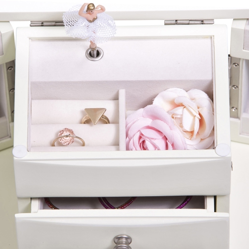 Mele Angelica Girl's Musical Ballerina Jewelry Box in Ivory