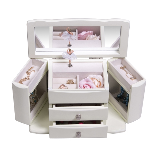Mele Angelica Girl's Musical Ballerina Jewelry Box in Ivory