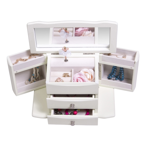 Mele Angelica Girl's Musical Ballerina Jewelry Box in Ivory