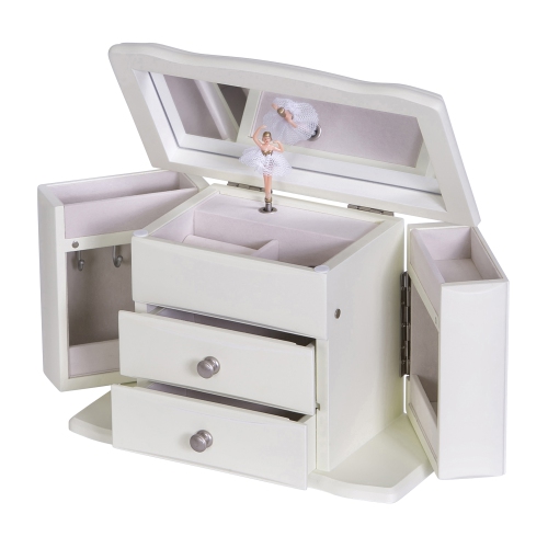 Mele Angelica Girl's Musical Ballerina Jewelry Box in Ivory