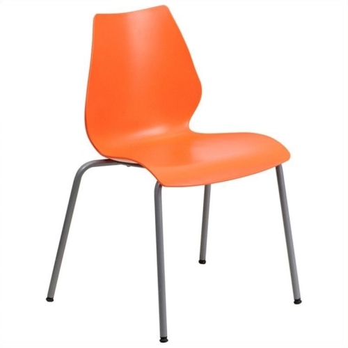 Flash Furniture Hercules Stacking Chair with Lumbar Support in Orange