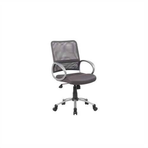 BOSS OFFICE PRODUCTS  Mesh Back With Pewter Task Office Chair In Grey