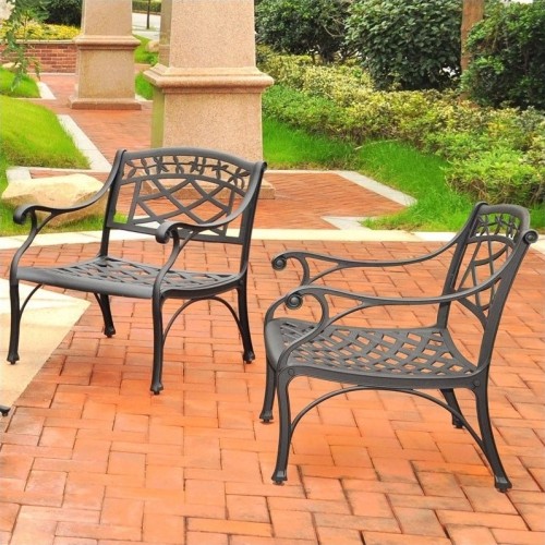 Crosley Furniture Sedona 2 Pc Black Outdoor Conversation Seating Set
