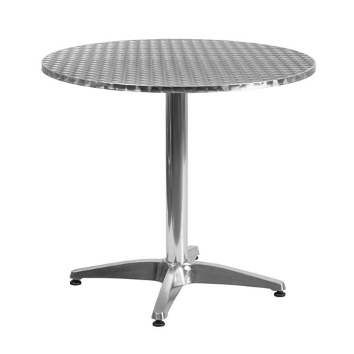 FLASH FURNITURE  Aluminum 31.5" Round Bistro Table I was concerned after ordering this table as I'd read so many bad reviews of damaged product, missing parts and poor customer service but in this case I was wrong and very happy with this table